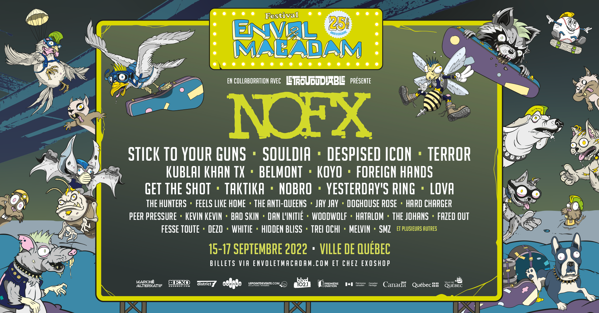 Envol et Macadam célèbre ses 25 ans avec NOFX, Stick To Your Guns, Souldia, Terror, Despised Icon et plusieurs autres!